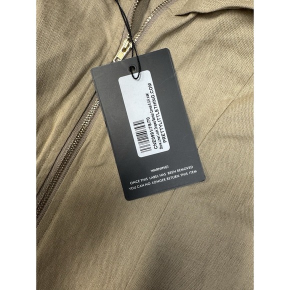 Stone Linen Draped Bardot Corset US Size 4 Scandinavian Minimalist Old Money - Picture 4 of 7